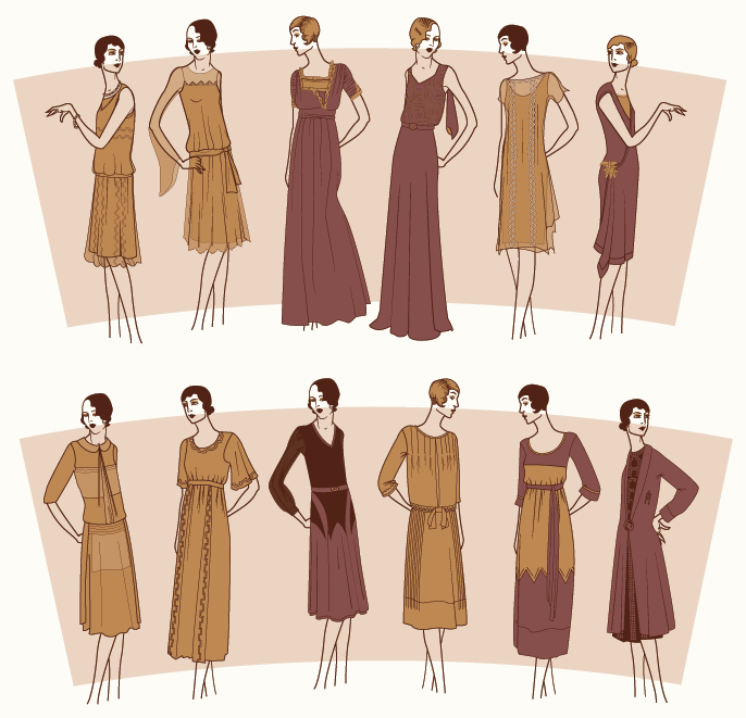 illustration of more dresses
