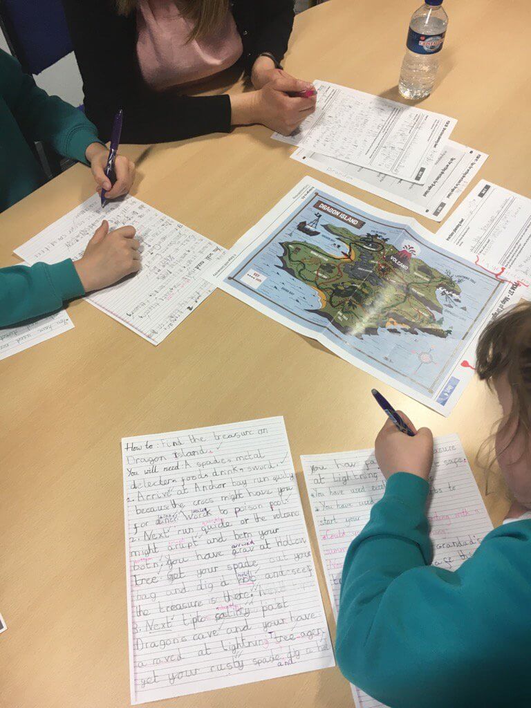 Children using the Dragon Island teaching resource