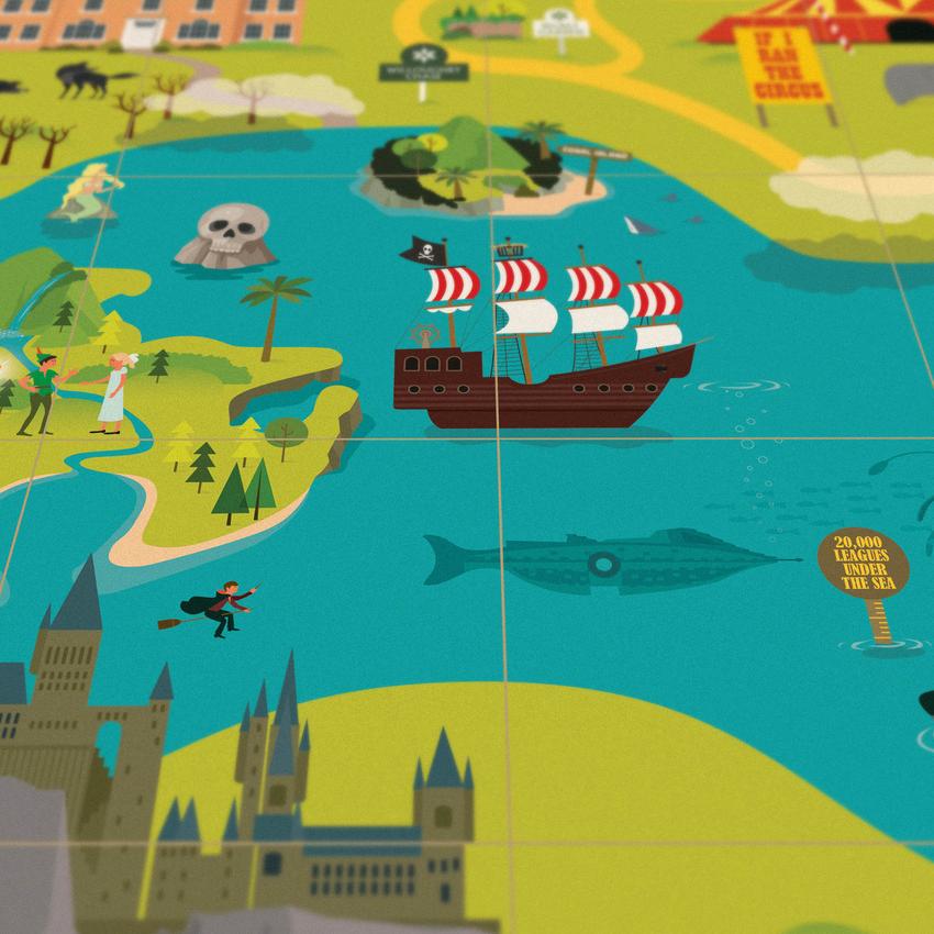Twenty Thousand Leagues Under the Sea on the Children's Book Map