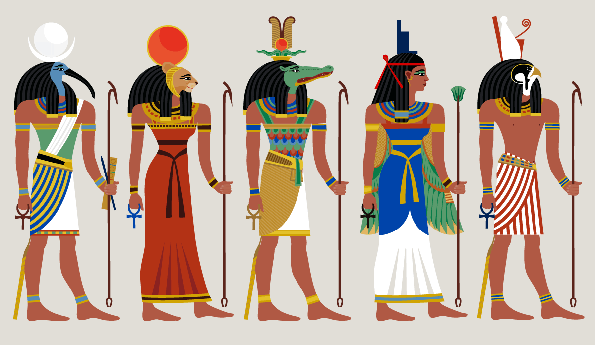 Illustration of Egyptian gods