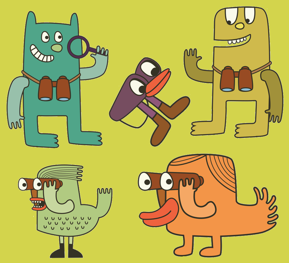 Collection of characters for children. Used in a pack for exploring Manchester