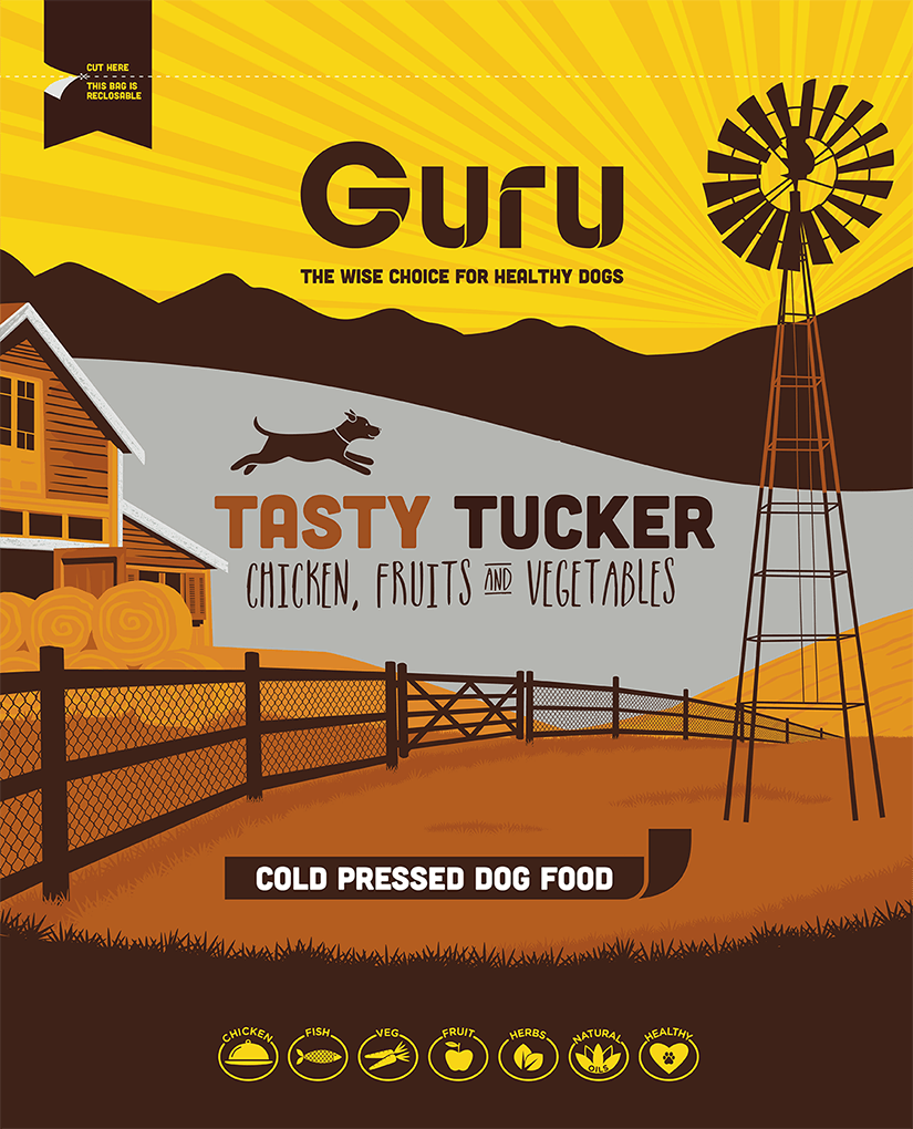 Guru Dog Food Packaging